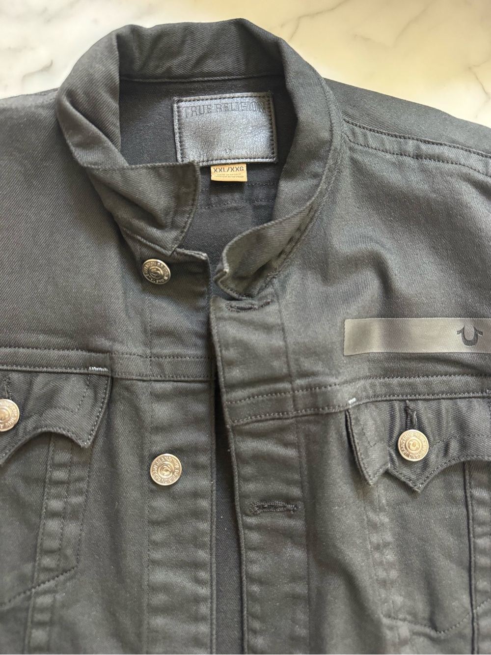 True Religion Men's Black Stand-Collar Shirt Jacket - Picture 1 of 3